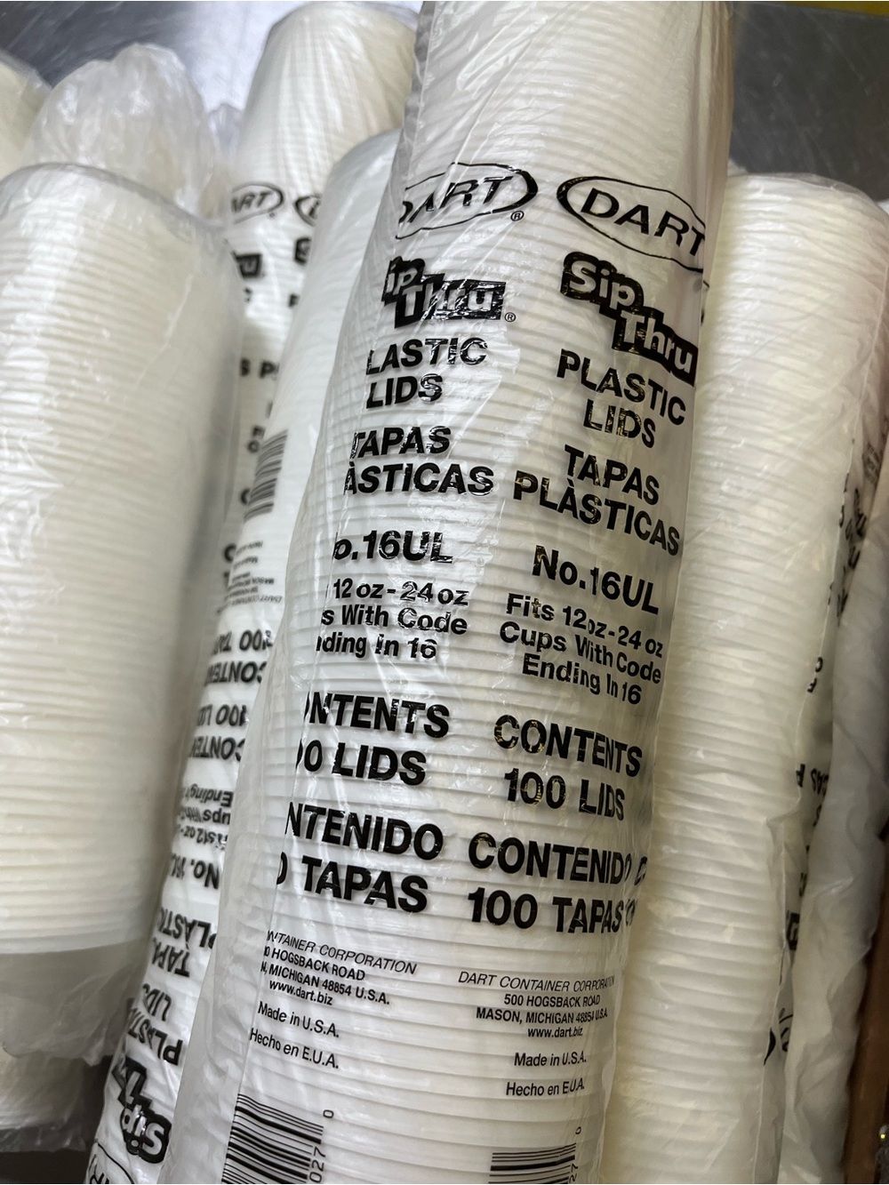SipThru White Plastic Lids